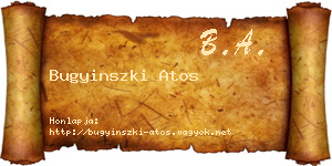Bugyinszki Atos névjegykártya
